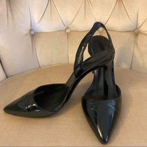 Banana Republic Black Patent Leather Slingbacks